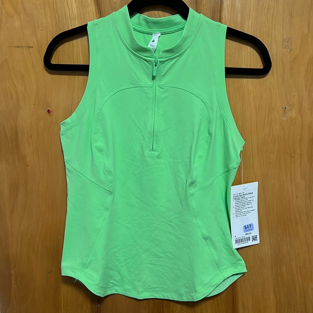 Front Zip Mock Neck Tennis Tank